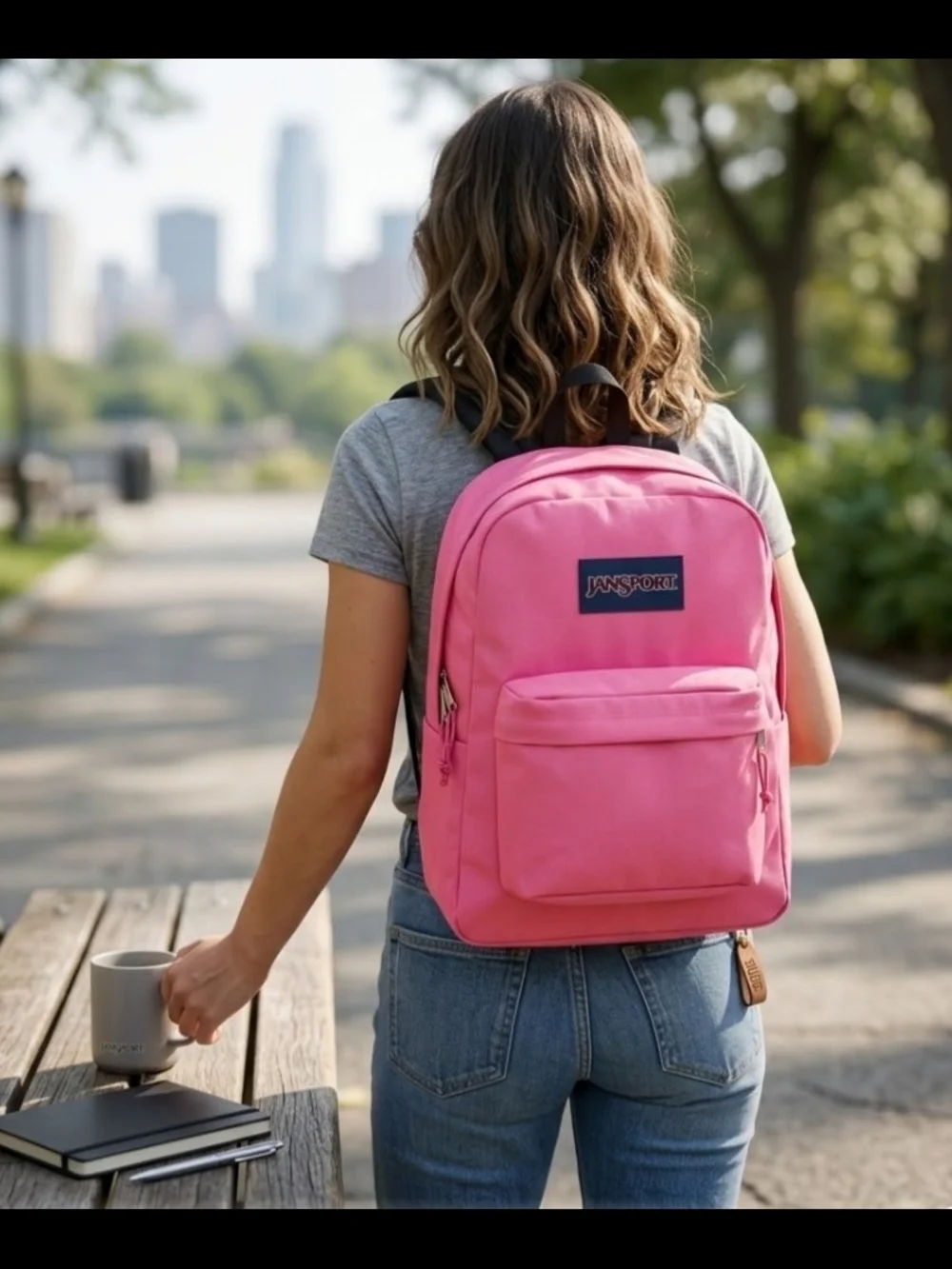 NEW! Jansport Pink Everyday Backpack with Front Pocket